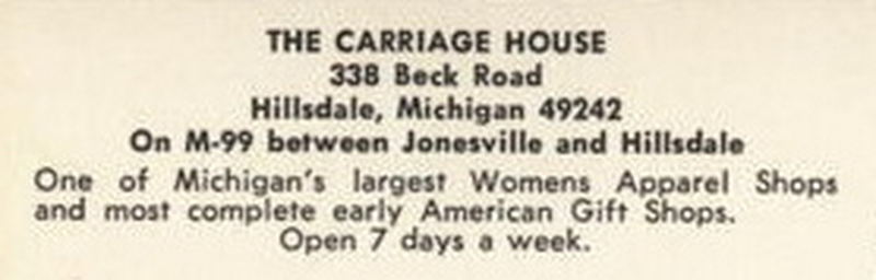 The Carriage House - Postcard Back